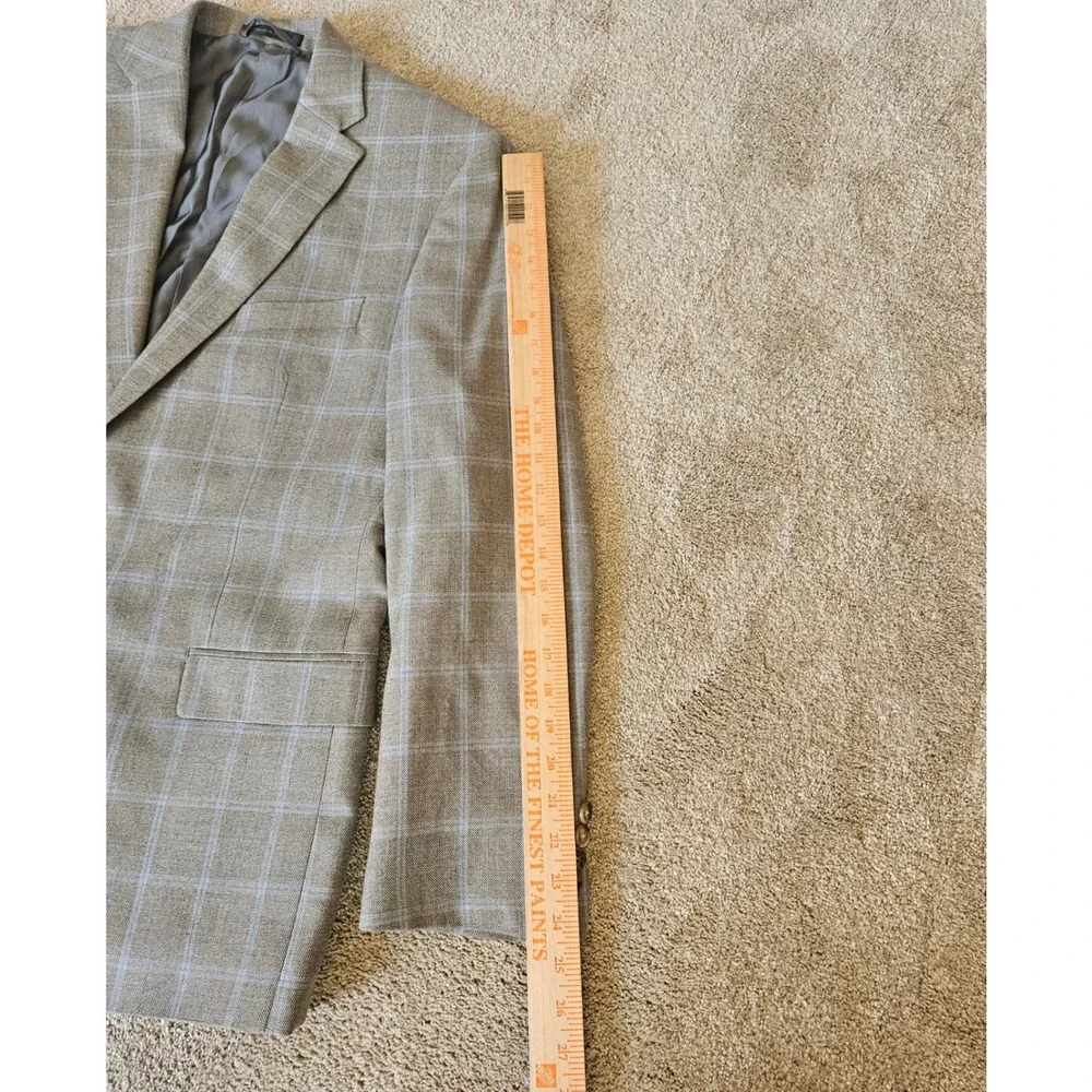 Ralph Lauren Blazer Mens 44R Silk Wool Windowpane Plaid Old Money Preppy Classic